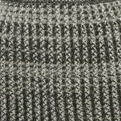 Chanel Black/White Patterned Wool Blend Knit Mini Skirt M