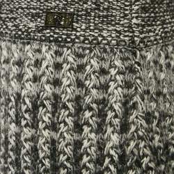 Chanel Black/White Patterned Wool Blend Knit Mini Skirt M