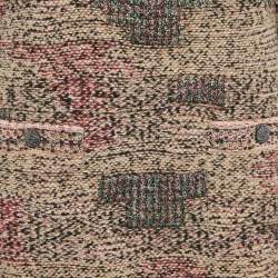 Chanel Brown/Multicolor Patterned Wool Blend Knit Midi Dress L