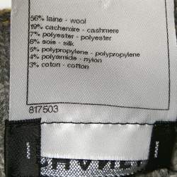 Chanel Grey Patterned Wool Bend Midi Skirt M