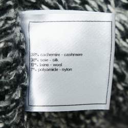Chanel Black/White Embellished Wool Blend Cardigan M