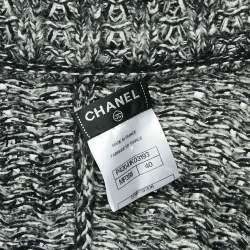 Chanel Black/White Embellished Wool Blend Cardigan M