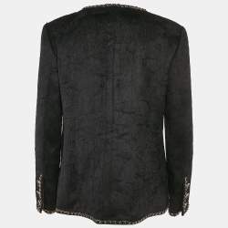 Chanel Black Wool Chain Detail Coat M