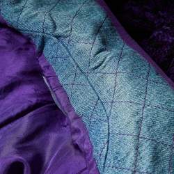 Chanel Vintage Purple Tweed and Denim Skirt and Jacket Set S