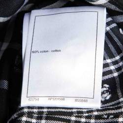 Chanel Monochrome CC Check Pattern Cotton Midi Dress M