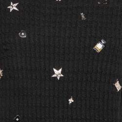 Chanel Black Lucky Charms Embellished Wool Blend Jumper L