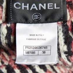 Chanel Multicolor/Pink Wool Blend Open Front Cardigan M