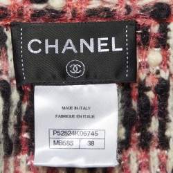 Chanel Multicolor/Pink Wool Blend Open Front Cardigan M