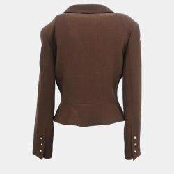 Chanel Brown Double Breasted Jacket Size 42