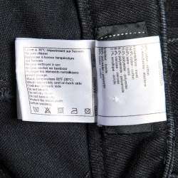 Pre Owned Chanel Black Washed Denim Trim Detail Jeans L Waist 32"