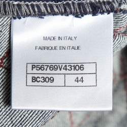 Chanel Blue Denim Embroidered Jeans L Waist 32"