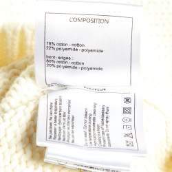 Chanel Cream Cotton Knit Cropped Pullover S