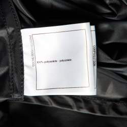 Chanel Black Nylon Hooded Zip Up Coat L