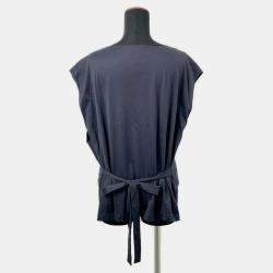 Chanel Navy/White/Black Cotton CC Logo Sleeveless Shirt Size 34   Bag
