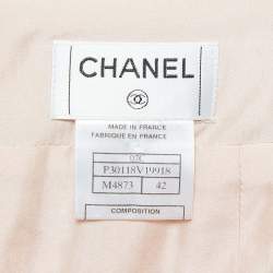 Chanel Beige Tweed Pencil Skirt L