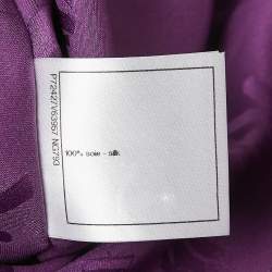 Pre Owned Chanel Purple Jacquard Silk Ruffled Mini Dress M