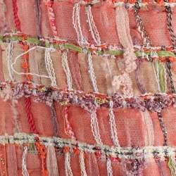 Chanel Multicolor Silk and Tweed Midi Dress M