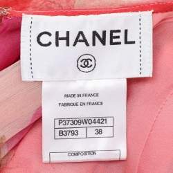 Chanel Multicolor Silk and Tweed Midi Dress M