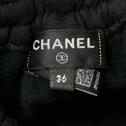 Chanel Black CC Rhinestone Cotton Jersey T-Shirt and Shorts Set S
