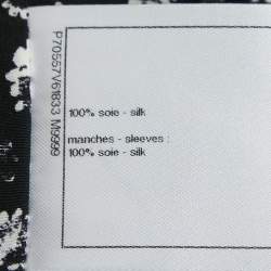 مملوكة مسبقًا Chanel Black Floral Print Silk Ruffled Sleeve Detail Maxi Dress S