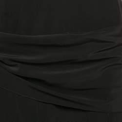 Chanel Black Silk Draped Style Flared Midi Skirt M