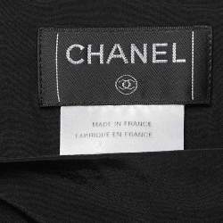 Chanel Black Silk Draped Style Flared Midi Skirt M