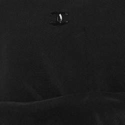 Chanel Black Silk Draped Style Flared Midi Skirt M