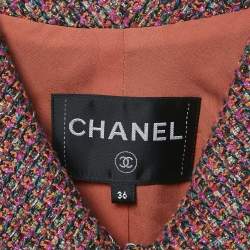 Chanel Pink Tweed Short Sleeve Jacket S