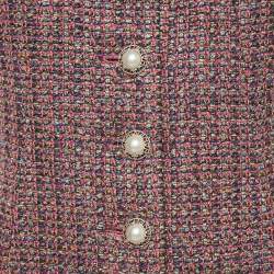Chanel Pink Tweed Short Sleeve Jacket S