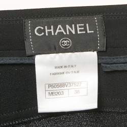 Chanel Black Silk Button Detail Trousers M