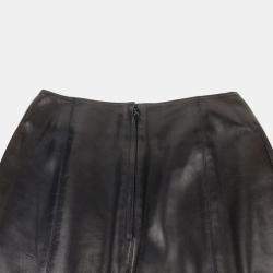 Chanel Black Lambskin Side Flare Skirt Size 34