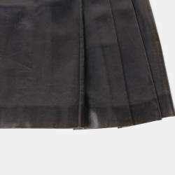 Chanel Black Lambskin Side Flare Skirt Size 34