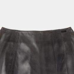 Chanel Black Lambskin Side Flare Skirt Size 34