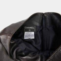 Chanel Black Lambskin Side Flare Skirt Size 34