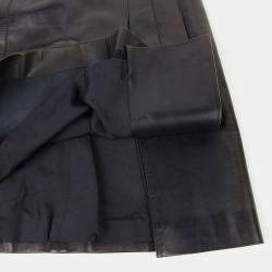 Chanel Black Lambskin Side Flare Skirt Size 34