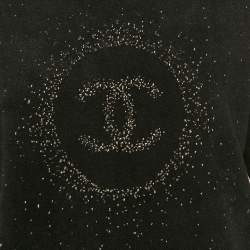 Chanel Black CC Intarsia Knit Crewneck Sweatshirt S