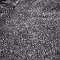 Chanel Grey Cotton Faux Pearl Wide  Denim Pants Size 34