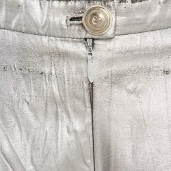 Pre Owned Chanel Silver Coated Synthetic Shorts S