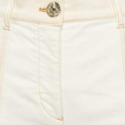 Chanel Cream Denim Button Detail Shorts S