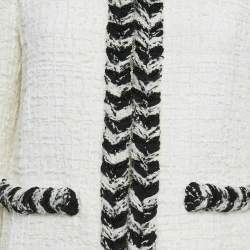 Chanel White Tweed Zip-Up Jacket M