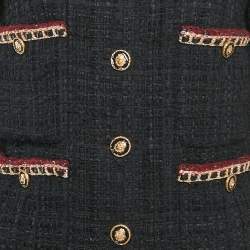 Chanel Black Tweed Collarless Jacket S