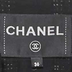 Chanel Black Tweed Collarless Jacket S