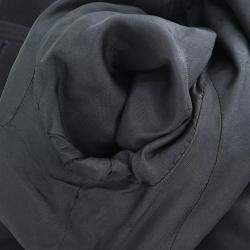 Chanel Black Wool Suit Collarless Jacket Skirt Set Women Size 38 