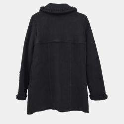 Chanel Black Wool Sport Line Single Breasted Jacket Women Size 38 