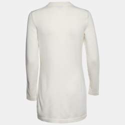 Chanel Cream Cashmere Knit Lucky Charms Detail Cardigan S
