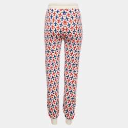 Chanel White Airlines Jacquard Cashmere Knit Joggers S