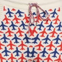 Chanel White Airlines Jacquard Cashmere Knit Joggers S