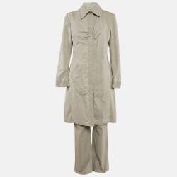 Chanel Beige Cotton Jacket and Pants Set L
