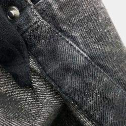 Chanel Coco Button Denim Jacket Size 36 Black Cotton 70% Viscose 18% Polyester 12%
