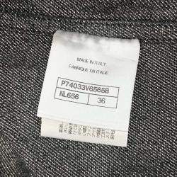 Chanel Coco Button Denim Jacket Size 36 Black Cotton 70% Viscose 18% Polyester 12%